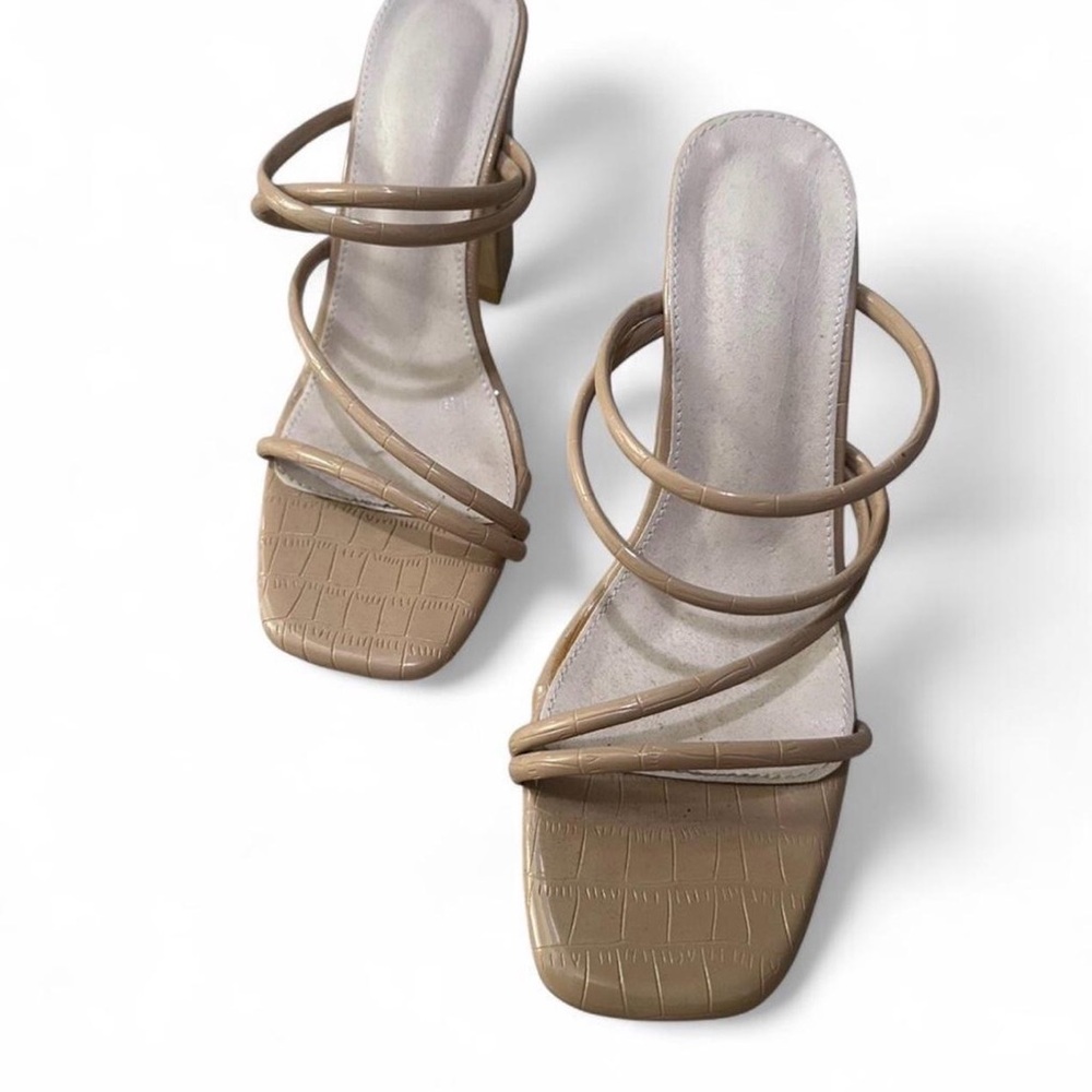 SHEIN Beige Strappy Heels